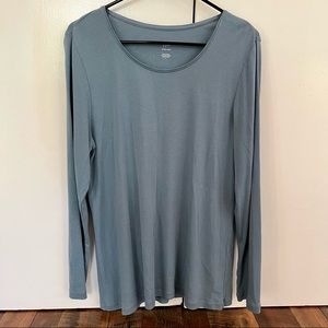 J. Jill Blue Perfect Pima Long Sleeve Shirt